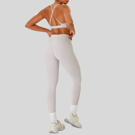 Wholesale Strap sports bra+high-waisted leggings 2-piece | Wonderxfans bulk activewear