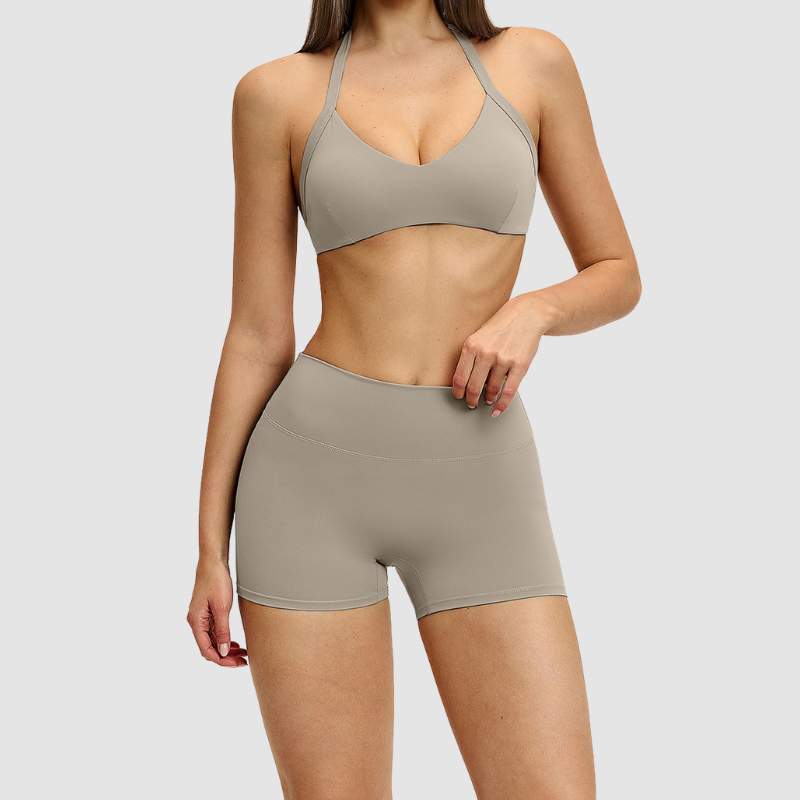 Wholesale thin trap sports bra+shorts 2 | Wonderxfans bulk activewear