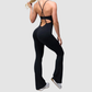 Women's Wholesale Activewear Adjustable Strap Back-Detail Flared-Leg Yoga Jumpsuit