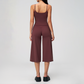 Wholesale Women's Brushed Spaghetti-Strap Tank Top & Wide-Leg Cropped Pants Set – Seam-Detail 2-Piece Yoga Set