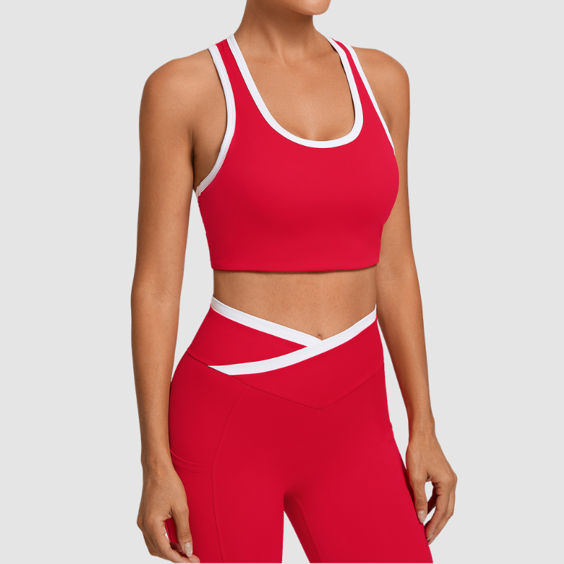 Wholesale U-neck white border sports vest | Wonderxfans bulk activewear