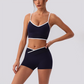 Wholesale Women's Spaghetti Strap Sports Bra & Shorts Set – Naked-Feel Yoga 2-Piece Gym Set