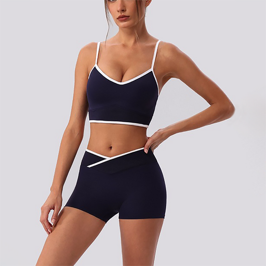 Wholesale Women's Spaghetti Strap Sports Bra & Shorts Set – Naked-Feel Yoga 2-Piece Gym Set