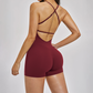 Wholesale women's one piece contrasting suspender sports jumpsuit