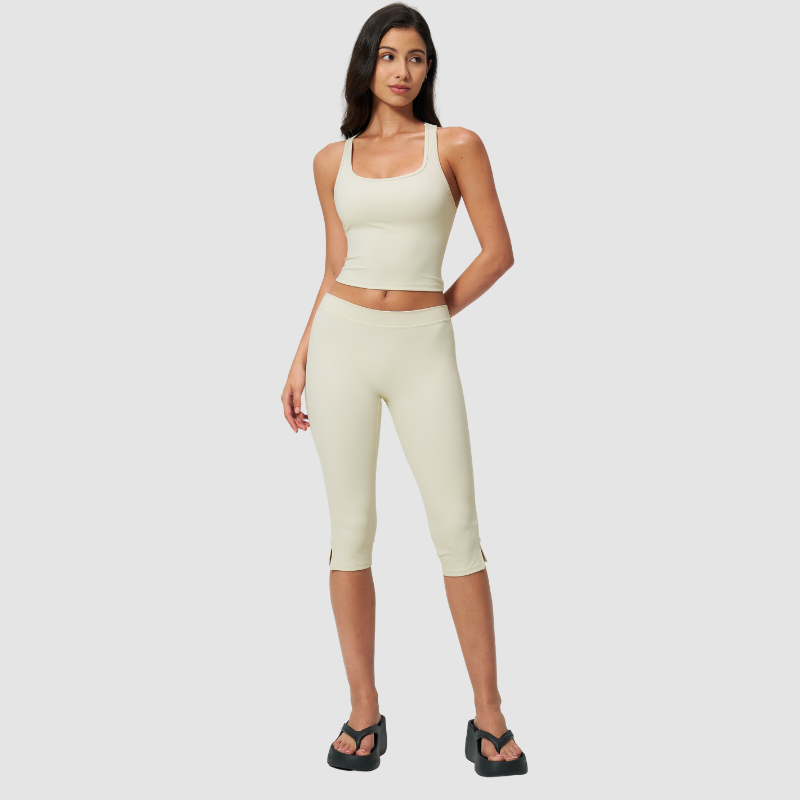 Wholesale Women's I-shape back Vest + Mid-Length Shorts Set - Butt-Lifting Yoga Gym Activewear