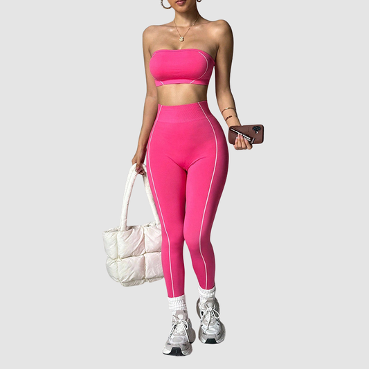 Wholesale Color-Blocked Women's Sports Yoga Set | Wonderxfans bulk activewear