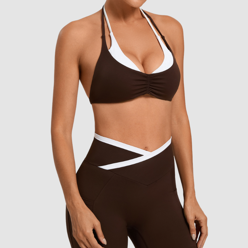 Wholesale fake two sports yoga bras | Wonderxfans bulk activewear