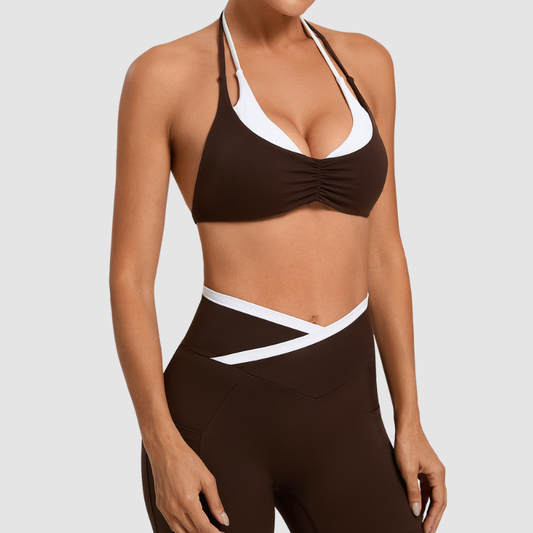 Wholesale fake two sports yoga bras | Wonderxfans bulk activewear