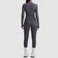 Women's Activewear Zip-up Long-Sleeve Jacket & Straight-Leg Pants Yoga Set