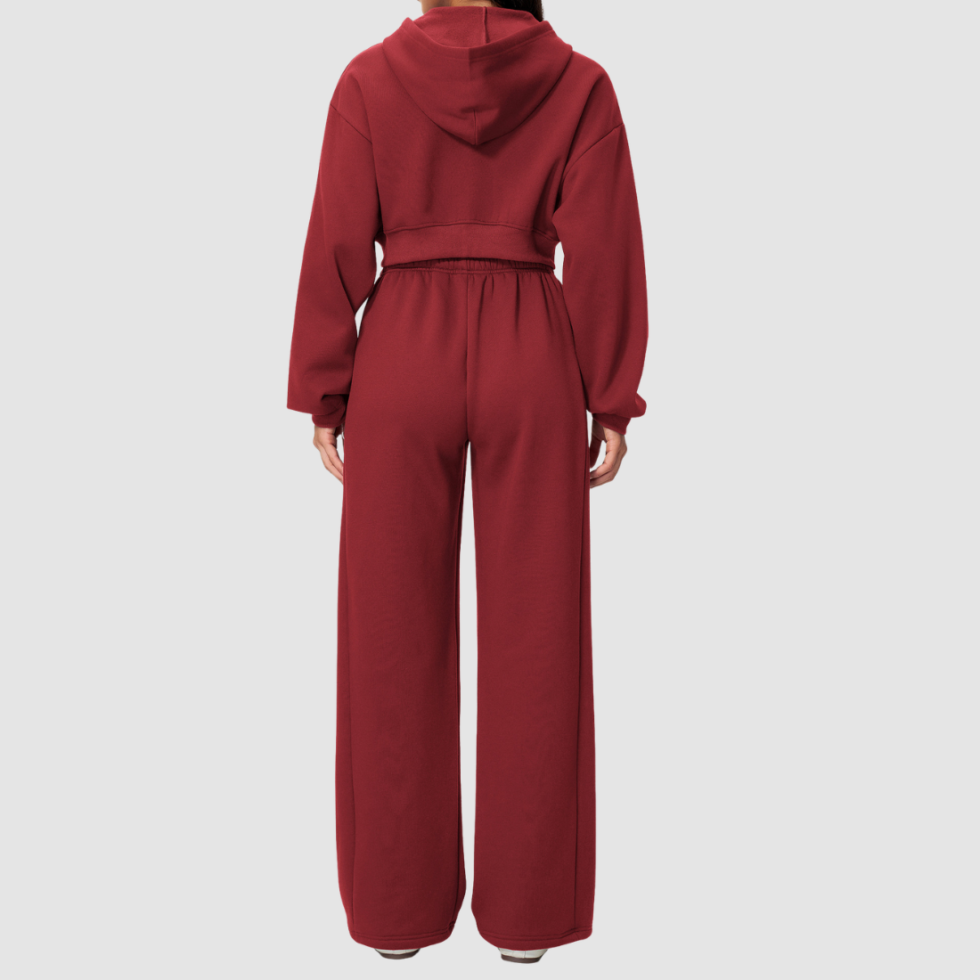 Wholesale Women's Warm Fleece-Lined Zip Up Hoodie & Sweatpants Set