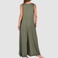 Wholesale Women's Casual Pocket loungewear Maxi skirt – Sleeveless Milk Silk Wide Leg Romper