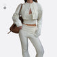 Short Cardigan + U-Neck Vest + Flare Pants