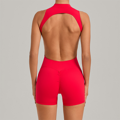 Wholesale Half zip Integrated hip lifting jumpsuit