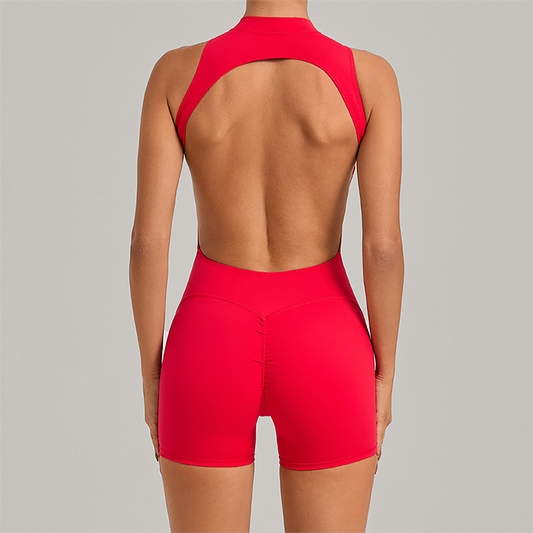 Wholesale Half zip Integrated hip lifting jumpsuit