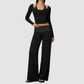 Wholesale Women's Long-Sleeve Wide-Leg Yoga Fitness Set