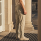 Elastic Waist Straight Leg Casual Pants