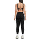 Color-block backless bra + high-waisted leggings 2-piece set