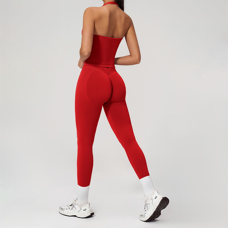 Wholesale Seamless Racerback Tank Top & High-Waist Leggings Set – Quick-Dry Yoga 2-Piece