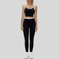 Two-piece contrasting sports tank top+sports leggings 2-piece set