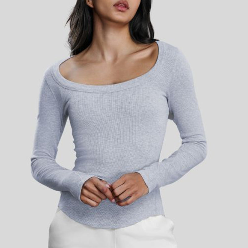 Off-the-shoulder long-sleeved top