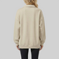 Loose long sleeved Half Zip Stand Collar Fleece Sweatshirt