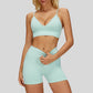 seamless Sports Bra + High-waisted shorts 2-Piece Set