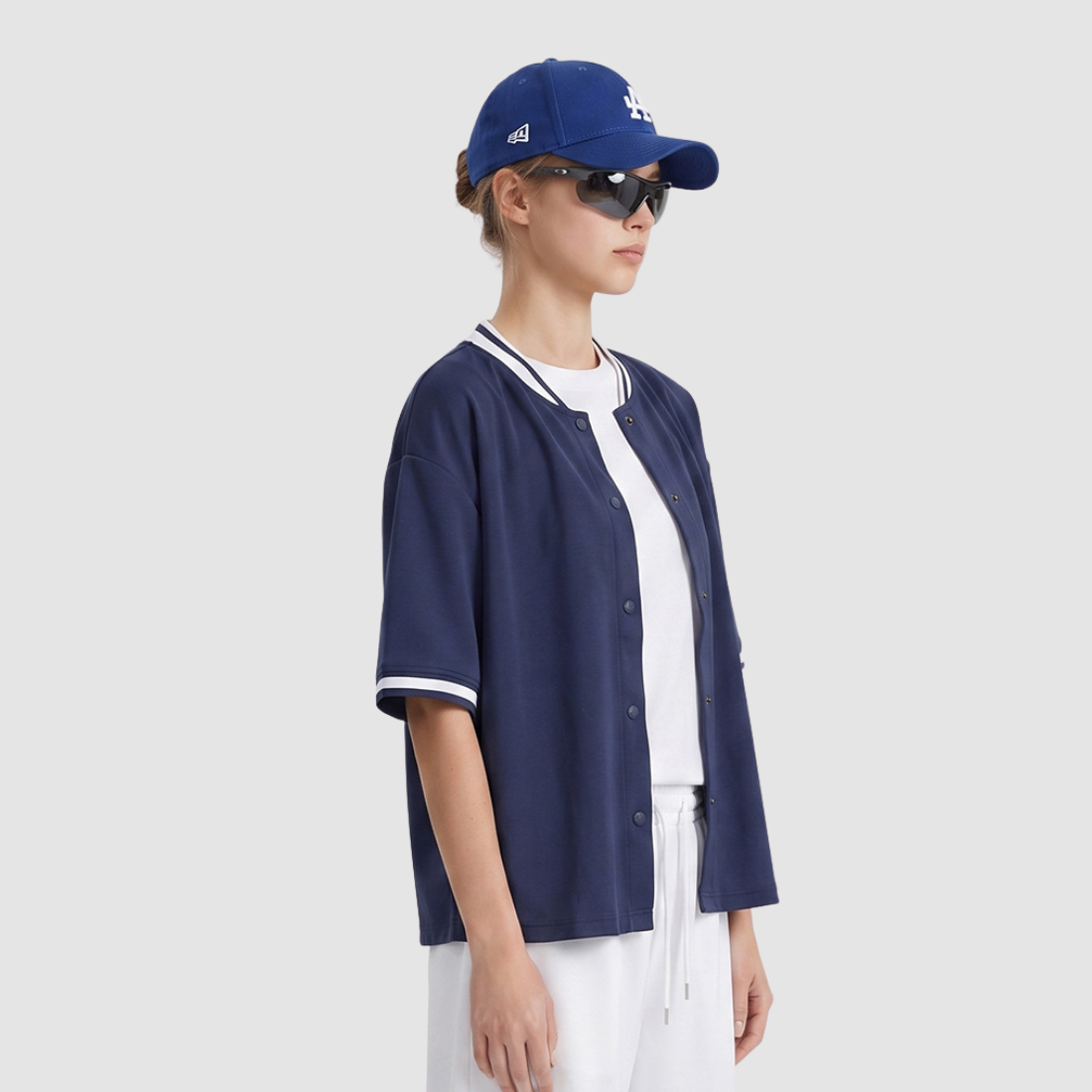 Wholesale Men’s Striped Short-Sleeve Baseball Cardigan