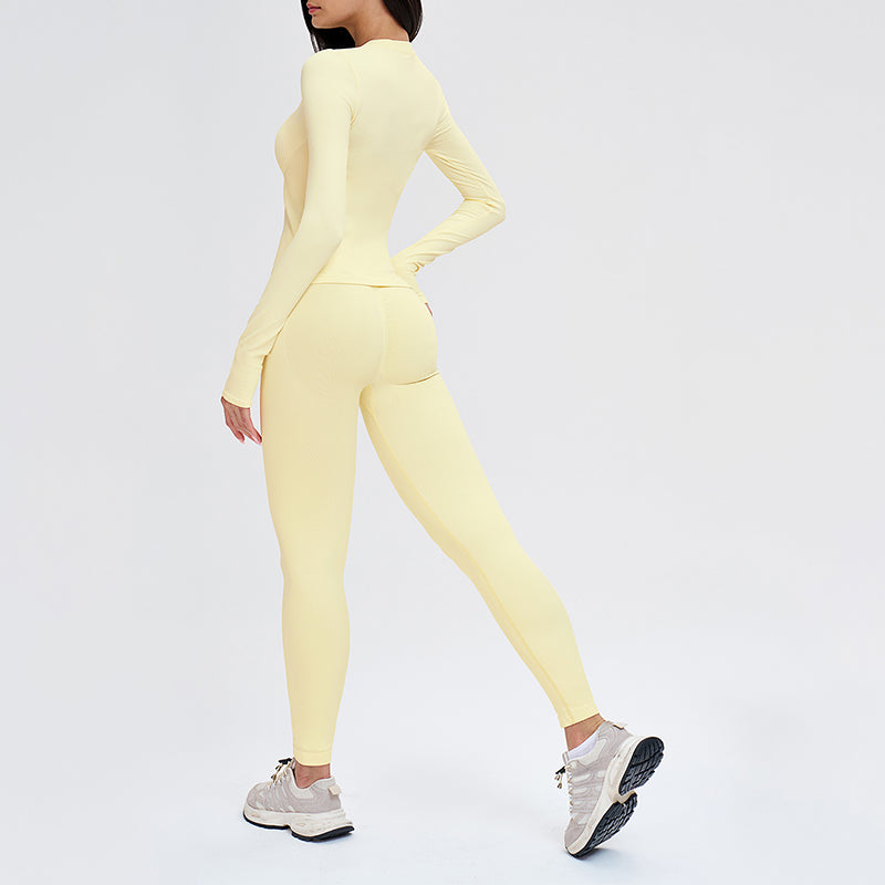Wholesale solid color long-sleeved top + leggings