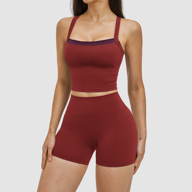 Wholesale Solid Color Tank Top + Quick-Drying Shorts Tennis Set