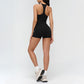 Racerback tank top + high-waisted shorts 2-piece set