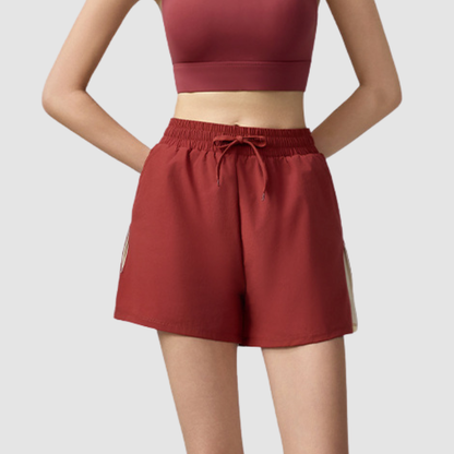 Wholesale Women's Faux Two-Piece Yoga Shorts with Pockets