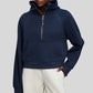 Half-Zip Stand Collar Fleece Sweatshirt