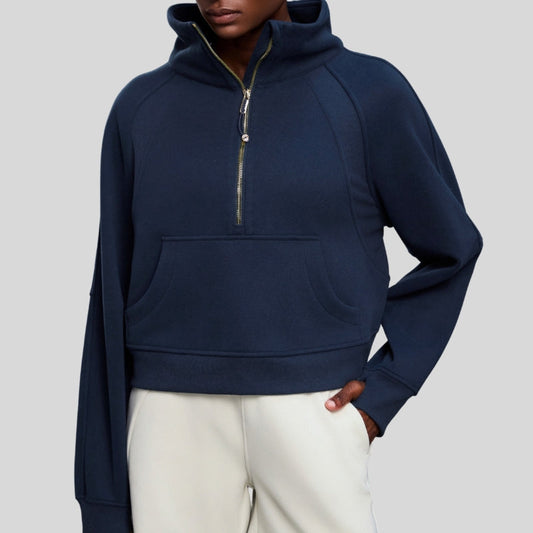 Wholesale Half-Zip Stand Collar Fleece Sweatshirt | Wonderxfans bulk activewear