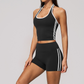 Wholesale Women's Bare-Feel Color-Block Tank Top & Shorts Set