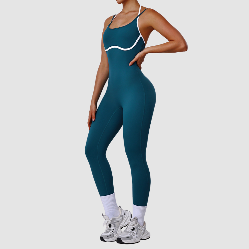Wholesale women's elastic tight-fitting yoga jumpsuit