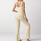 U-neck vest, flared pants, yoga jumpsuit