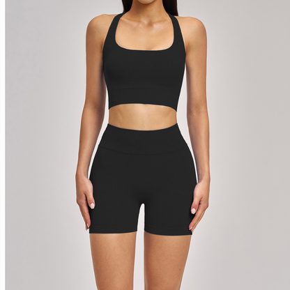 Wholesale women's racerback solid color vest+high | Wonderxfans bulk activewear