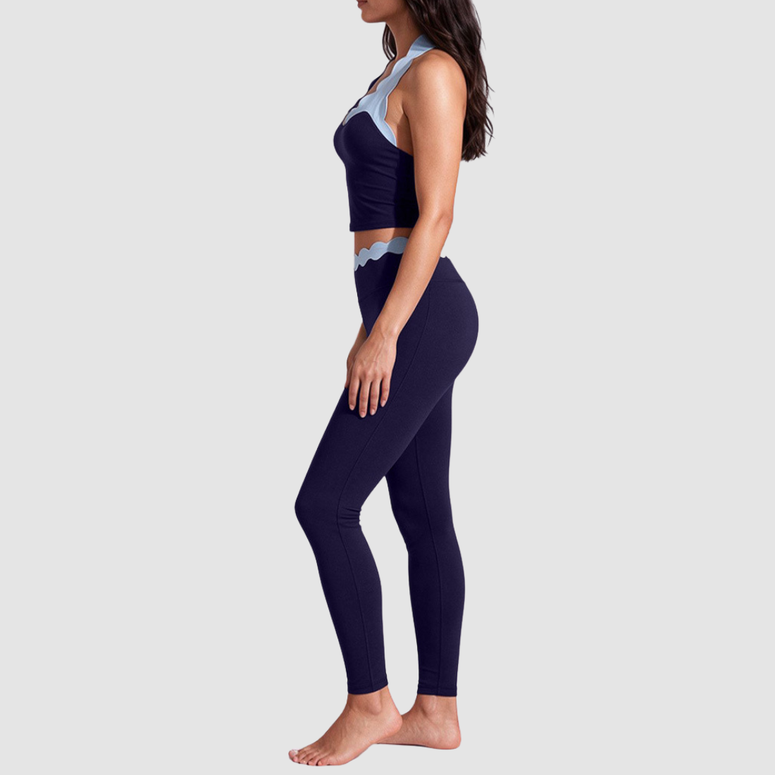 Women's Activewear Padded Halter Top & High-Waist Leggings Yoga Set