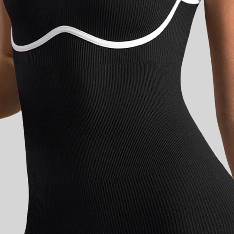 Women's V-neck seamless U-shaped back outdoor yoga jumpsuit