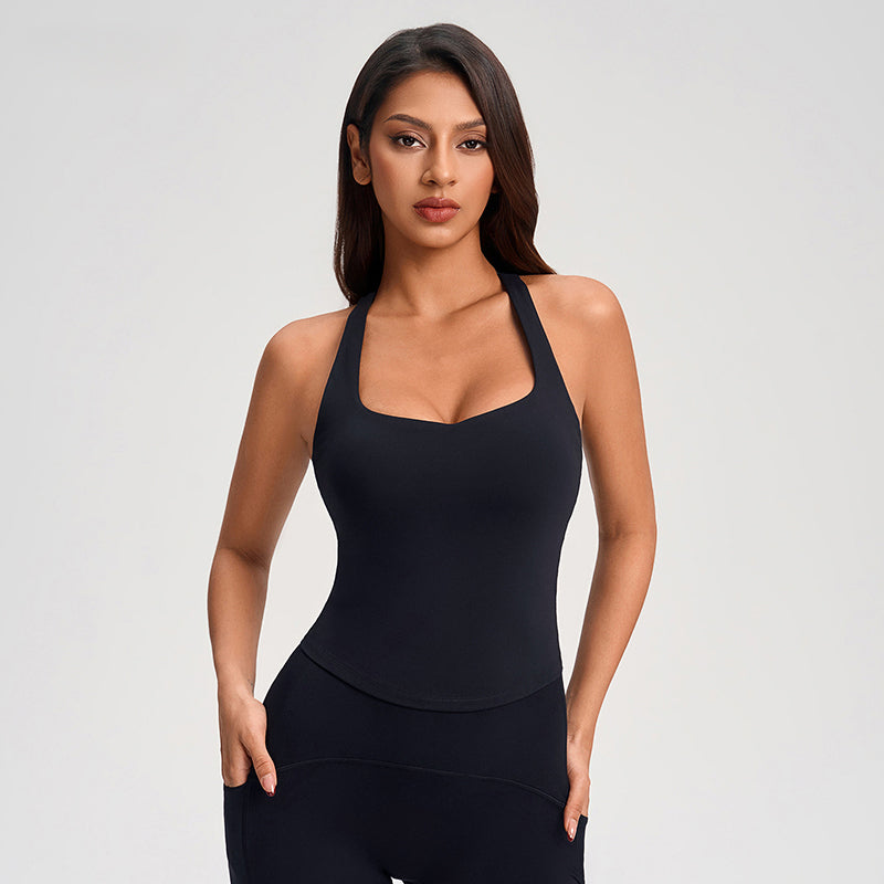 Wholesale solid color I-shaped back tank top