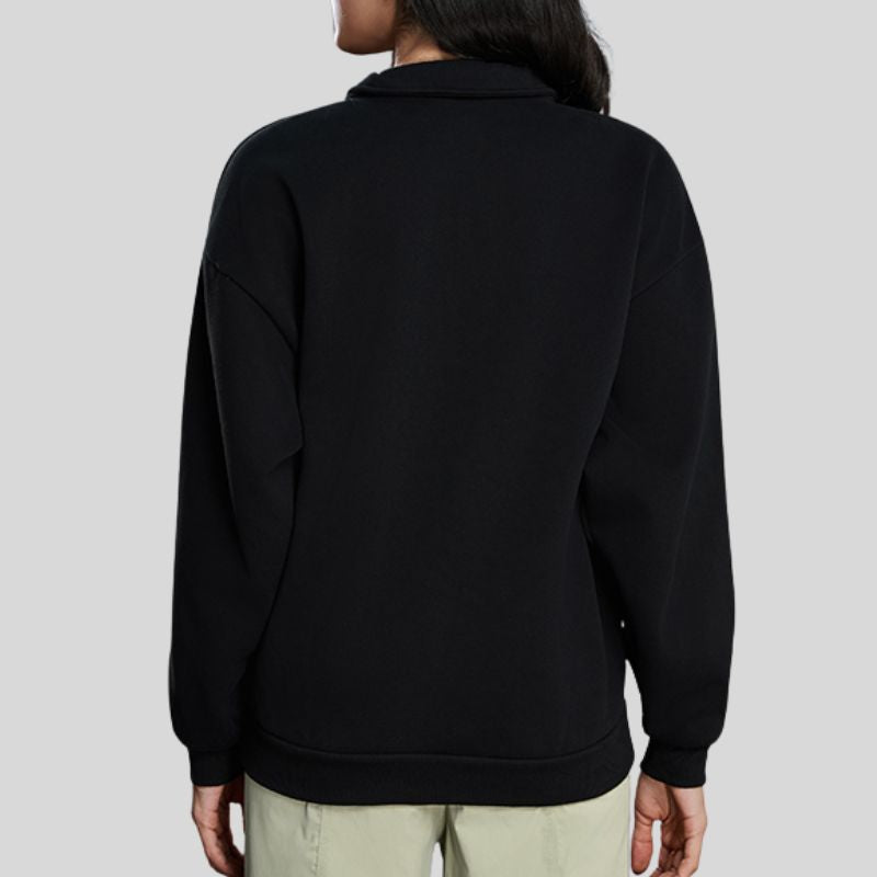 Half-Zip Stand Collar Fleece Sweatshirt