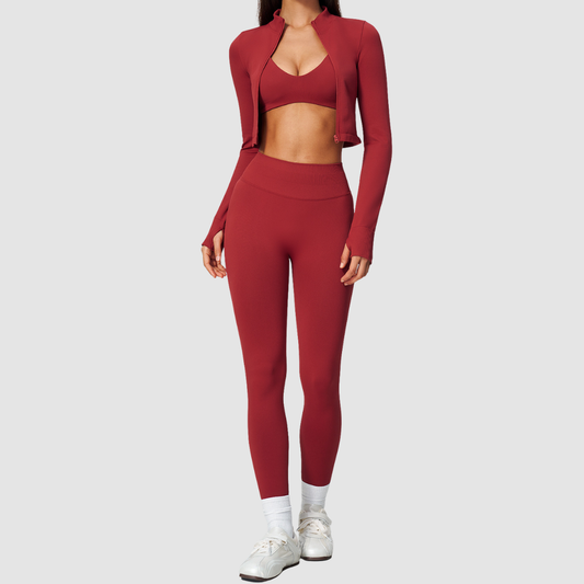 Wholesale Women's Bra, Leggings & Cardigan Yoga 3-Piece Set