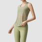 Wholesale Women's Open-Back Yoga Vest – Faux Two-Piece Halter Sports Top with Built-in Bra