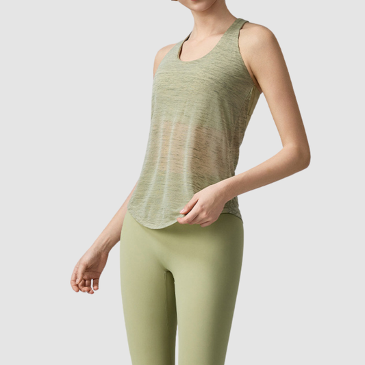 Wholesale Women's Open-Back Yoga Vest – Faux Two-Piece Halter Sports Top with Built-in Bra