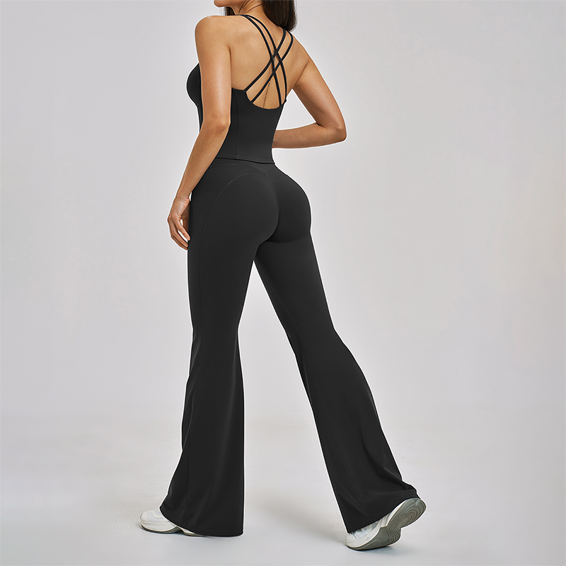 Wholesale Cross Back Tank Top+High Waist pant 2-piece Set