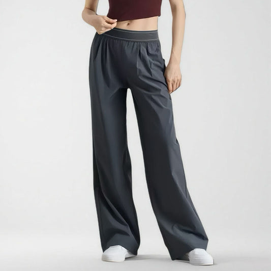 Breathable loose leg straight leg pants