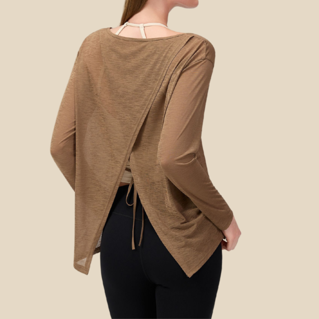 Women's Activewear Loose Breathable Cross-Strap Yoga Top