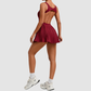 Wholesale Women's Open-Back Tennis Dress – Anti-Exposure Pleated Yoga Skirt
