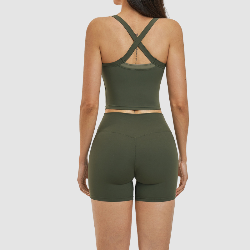 Wholesale Solid Color Tank Top + Quick-Drying Shorts Tennis Set
