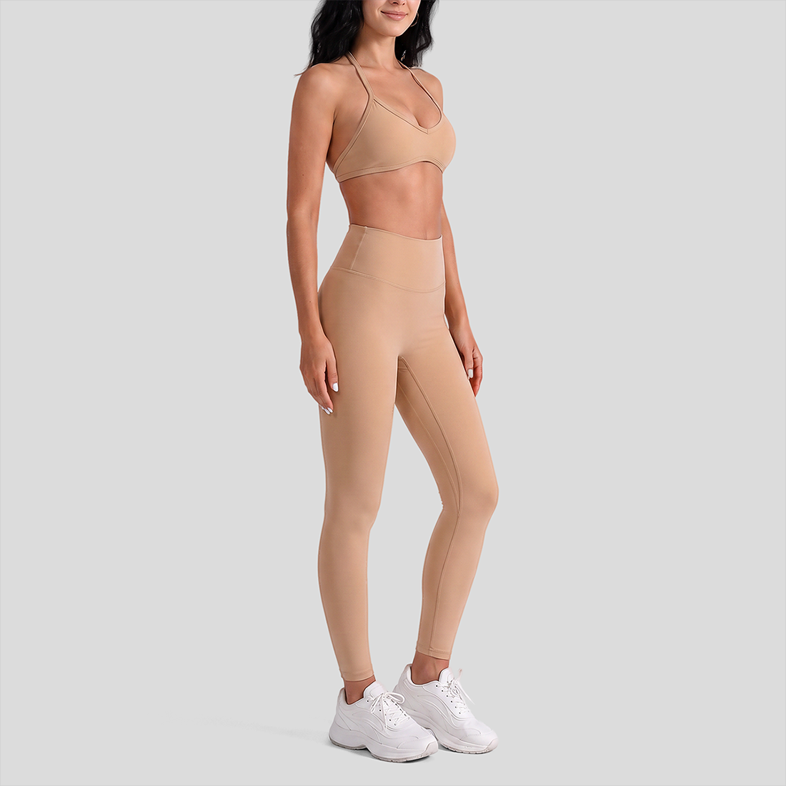Wholesale High-Waist Yoga Leggings+Naked-Feel Bra Set